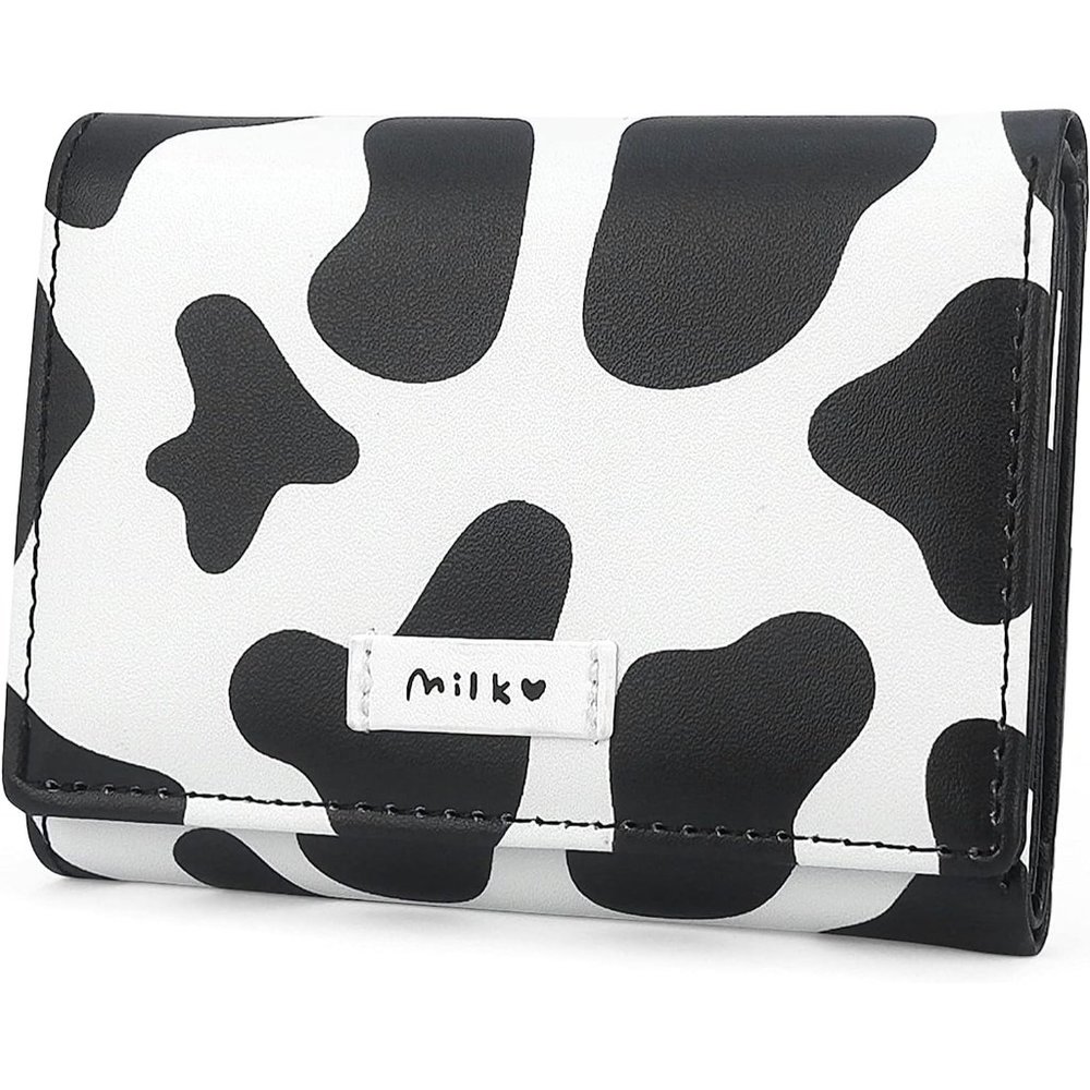 Women Leather RFID Blocking Small Trifold Wallet with ID Window